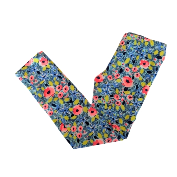 Cat & Jack Girls Colorful Cotton Floral Kids Leggings Size 5T - Picture 1 of 4